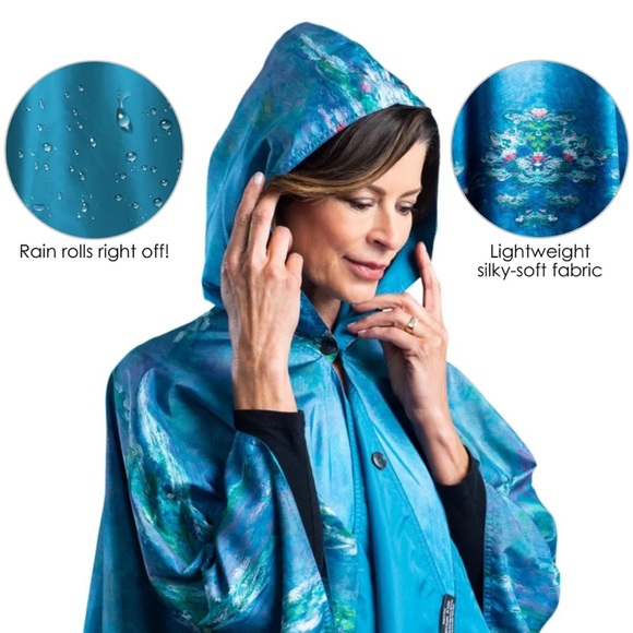 Raincaper, Monet "Water Lillies" design Rain Poncho - Picture 4 of 10
